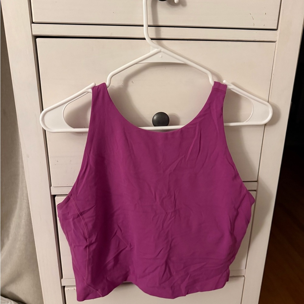 Lululemon Athletica Pink and Purple Sleeveless Crop Tank Top